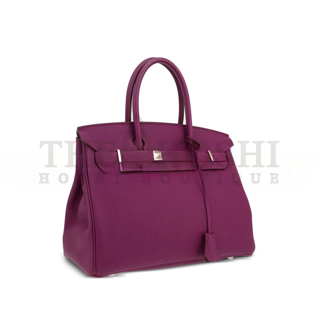 H**me5 BIRKIN 30 TOGO LEATHER ROSE PURPLE SILVER BUCKLE 26599473 (30*23*15cm) Master Quality